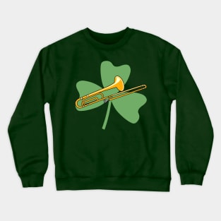 Shamrock Trombone St. Patrick's Day Musical Instrument Crewneck Sweatshirt